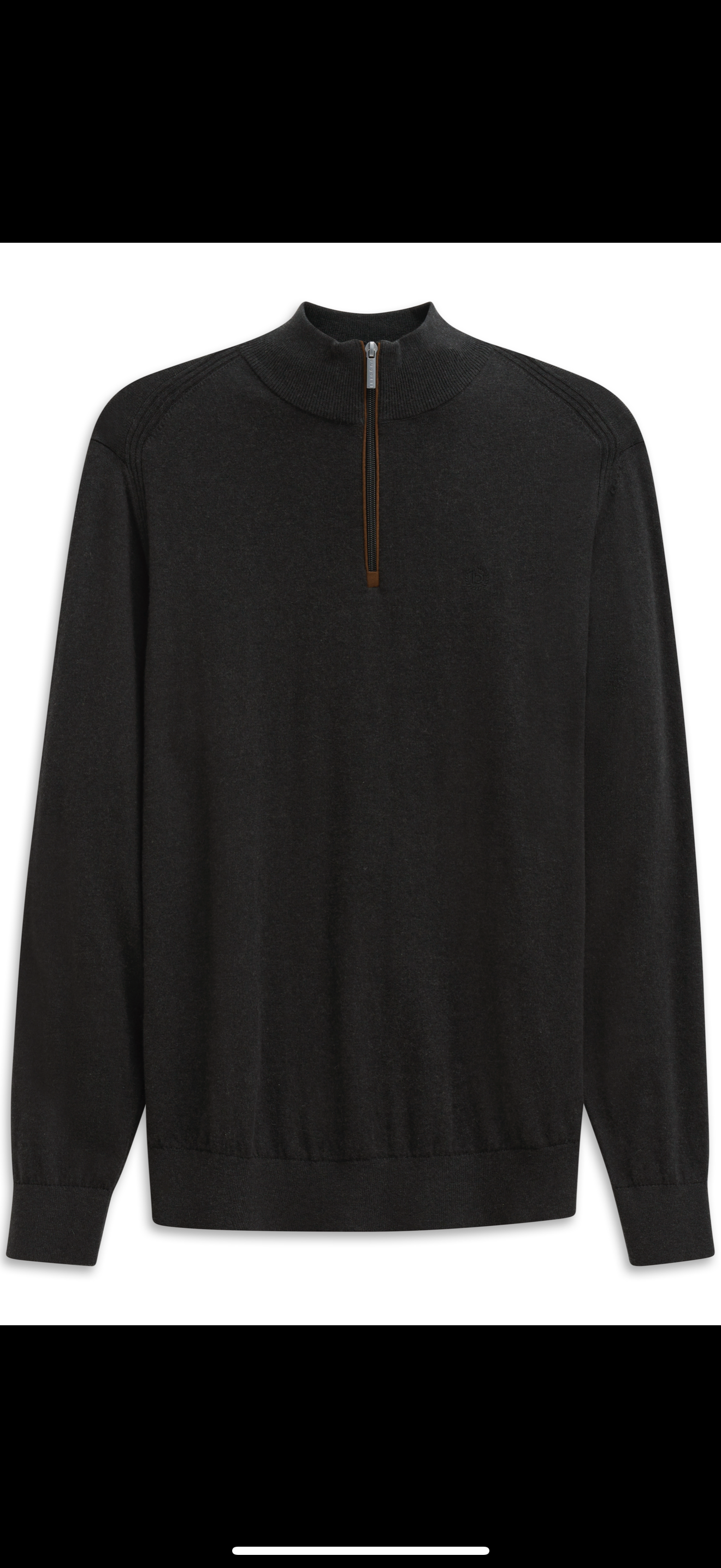 Bugatti Quarter Zip Troyer 7500 85520D - Charcoal/280