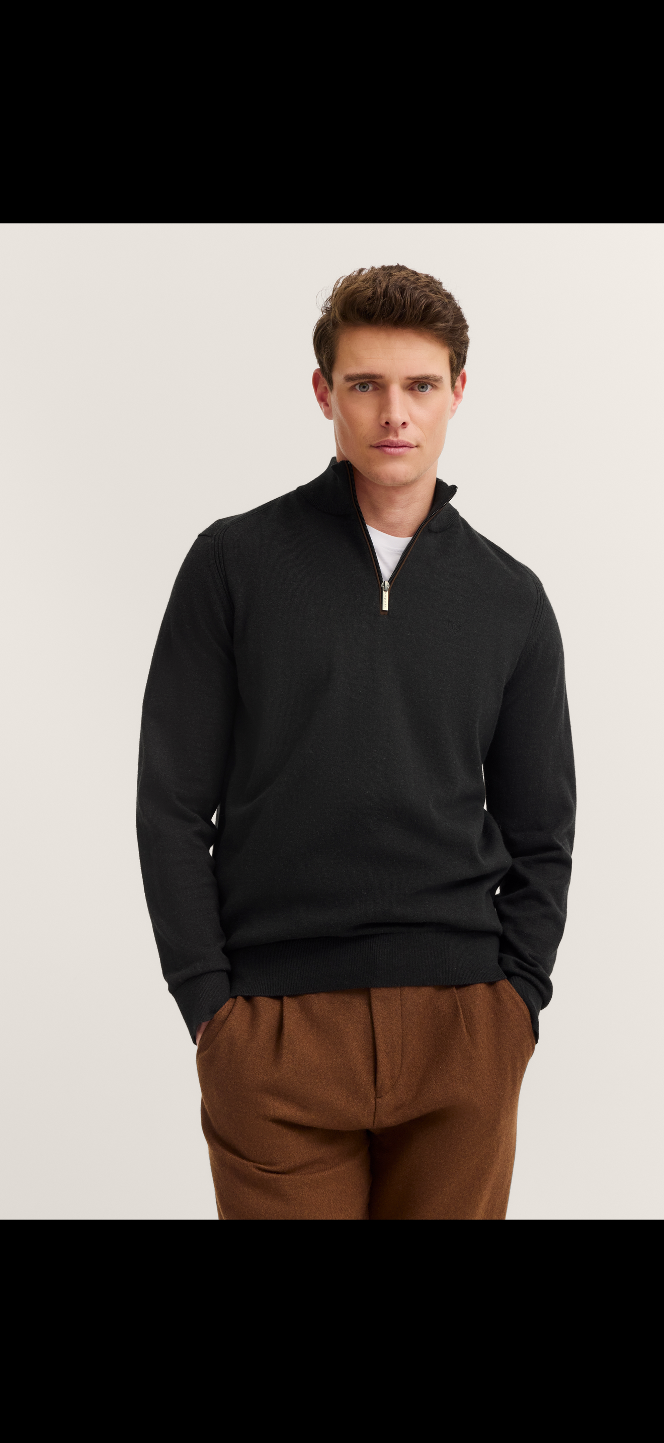 Bugatti Quarter Zip Troyer 7500 85520D - Charcoal/280