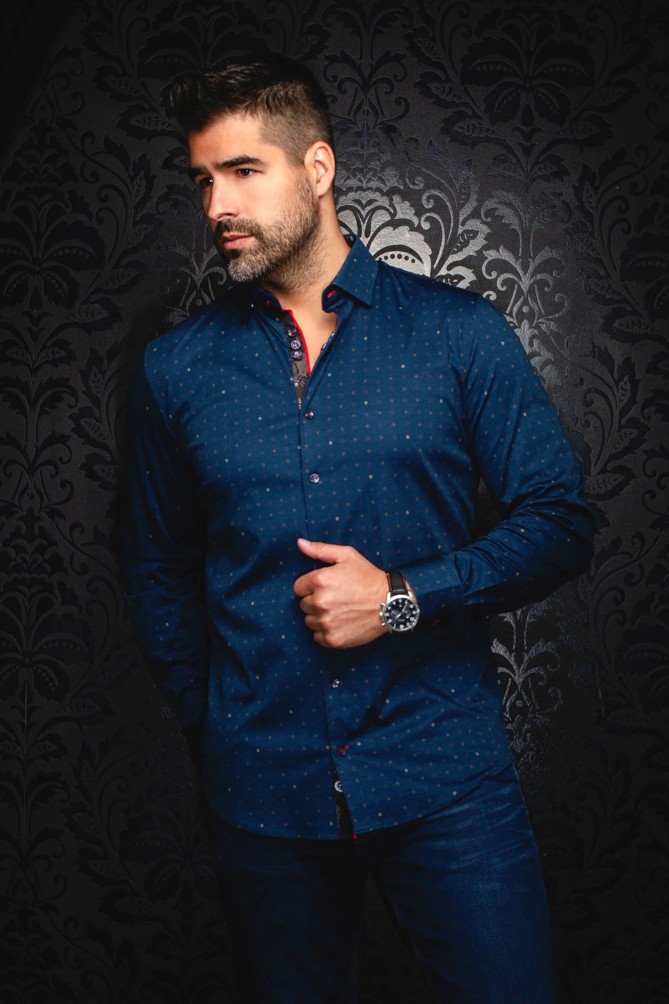 Au Noir LS Clyde - Navy Tobacco