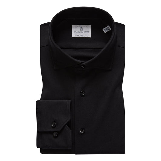 Emanuel Berg 4Fkex Stretch Knit Shirt - Black