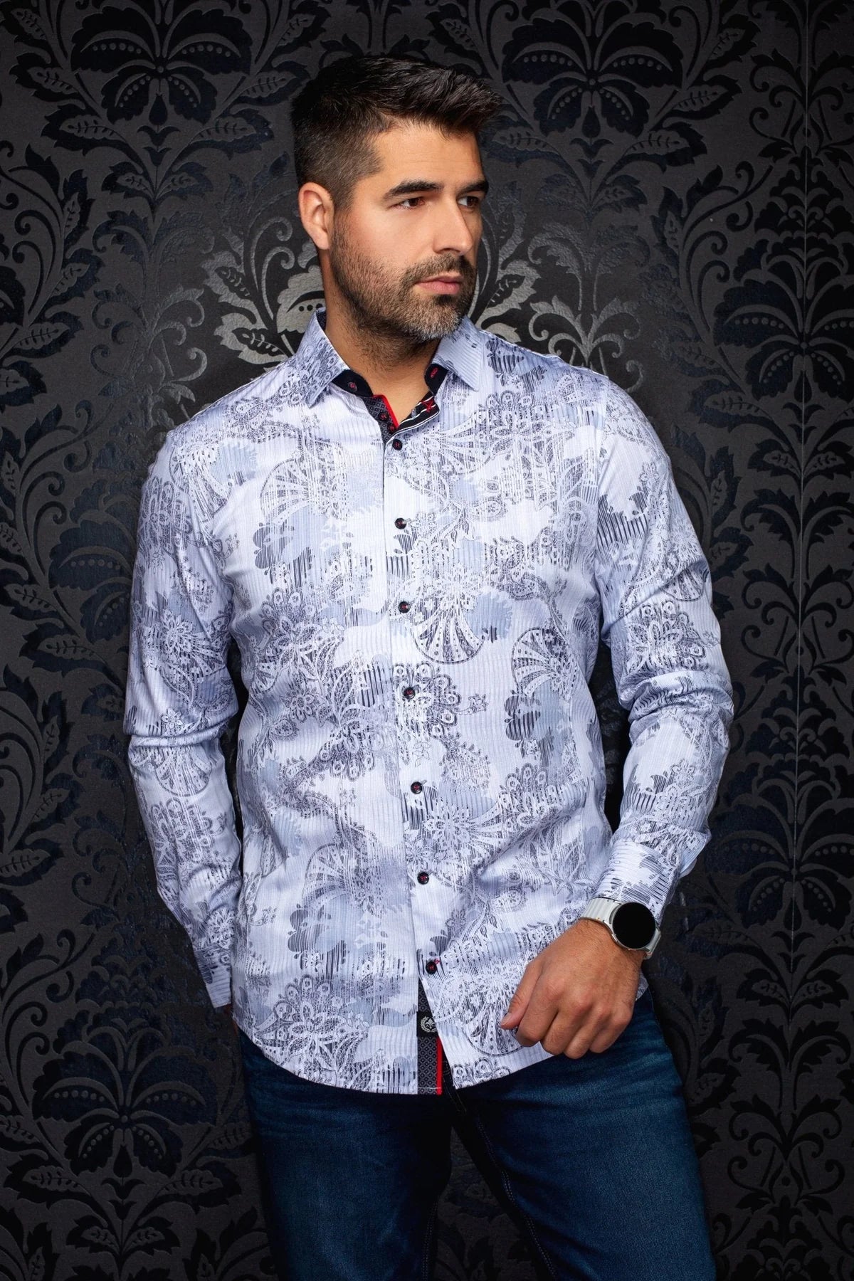 Au Noir Shirt Kalimantan - White Grey