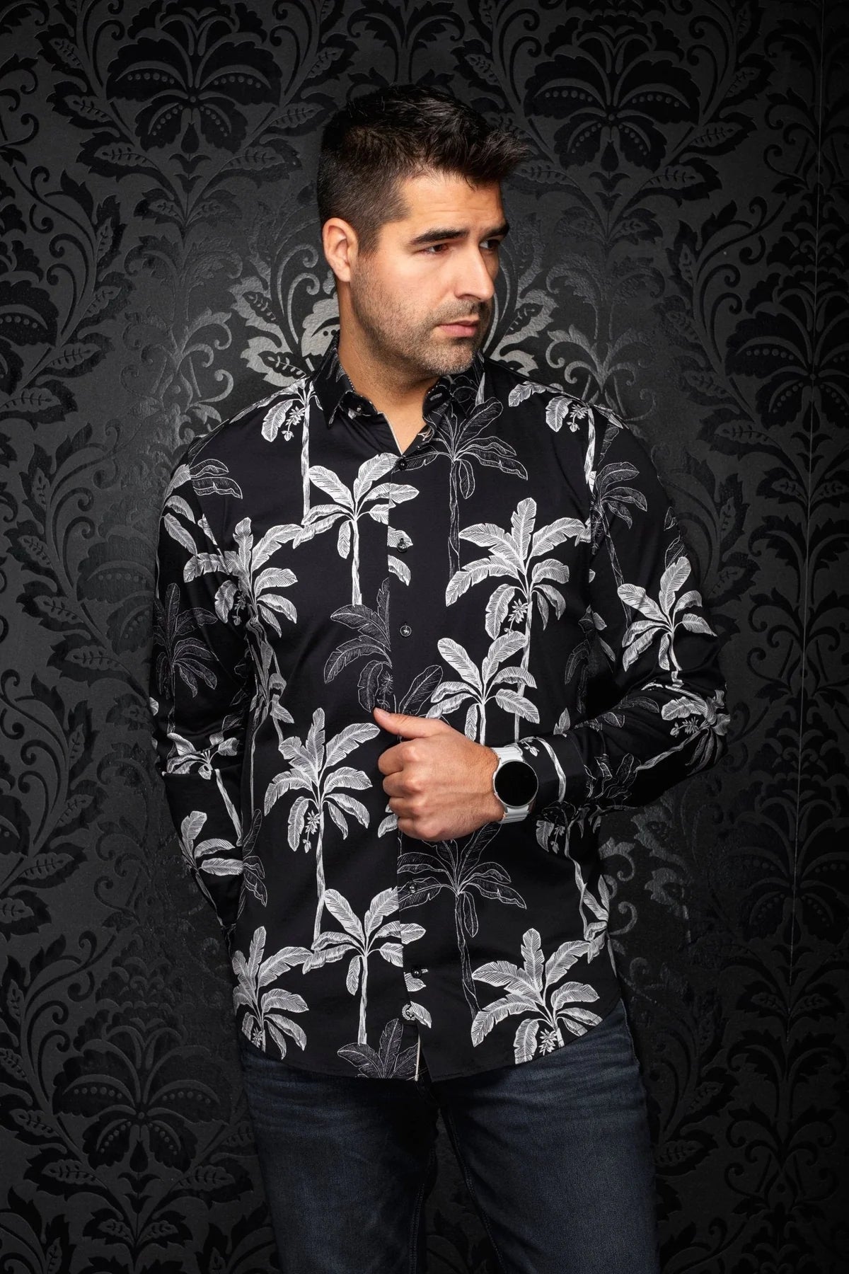 Au Noir LS Palmwave - Black