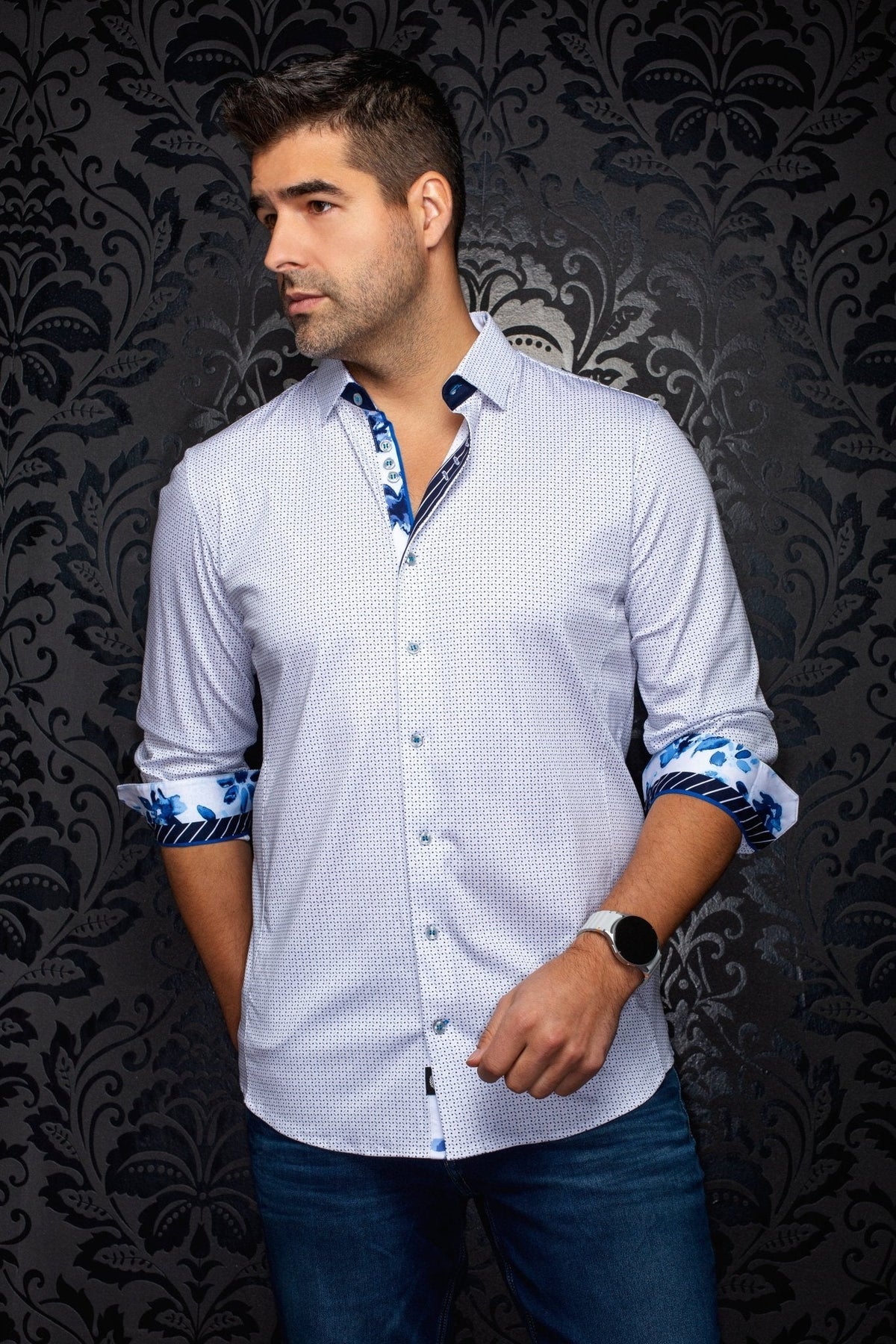 Au Noir LS Shirt Stonehill - White