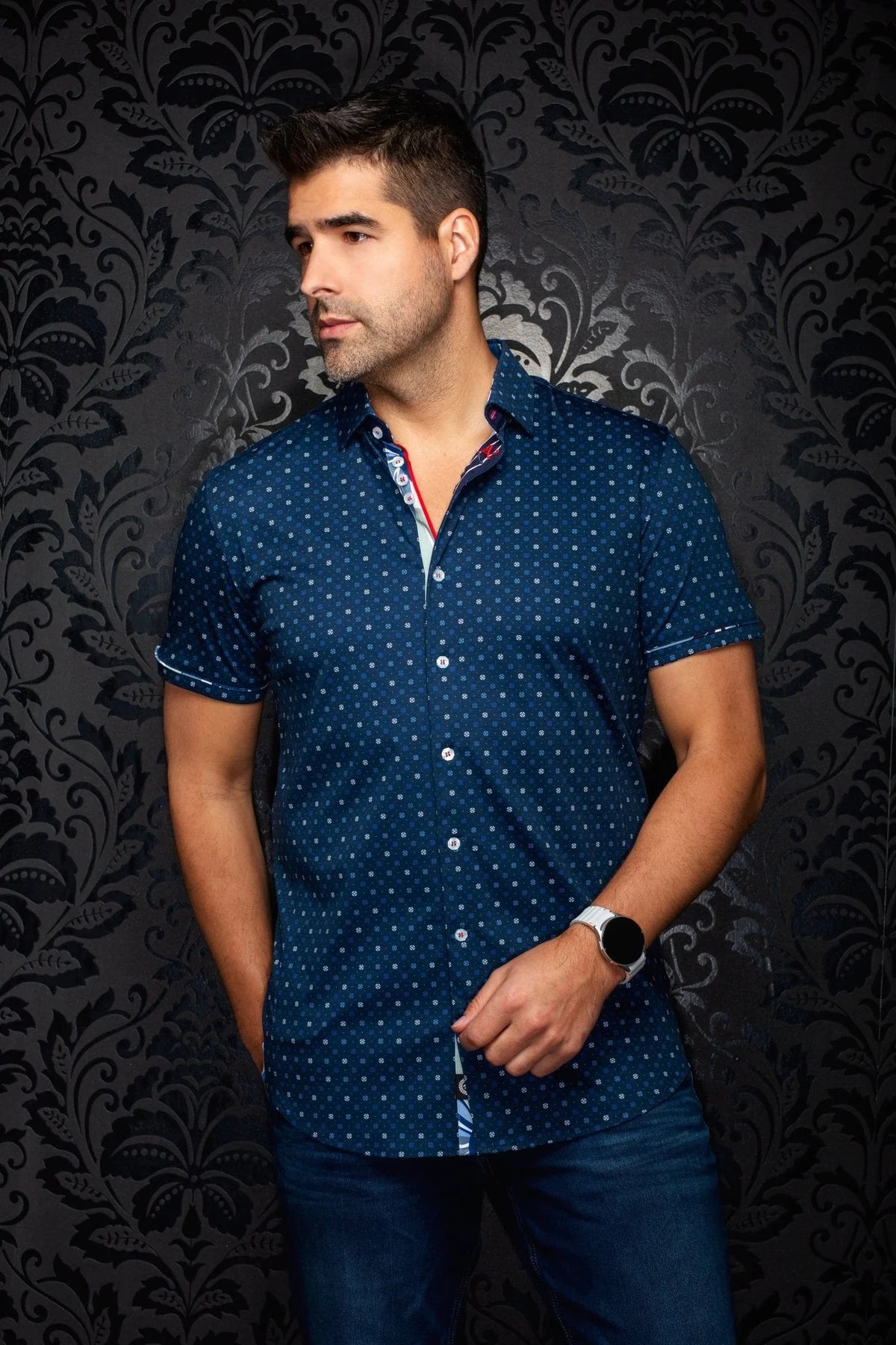 Au Noir SS Shirt Patmos - Navy