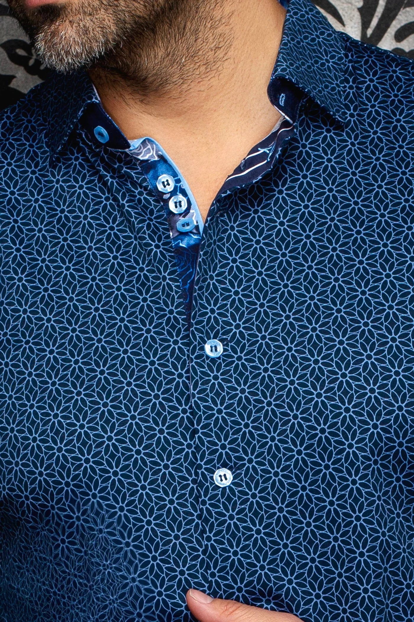Au Noir LS Shirt Nelumbo - Navy