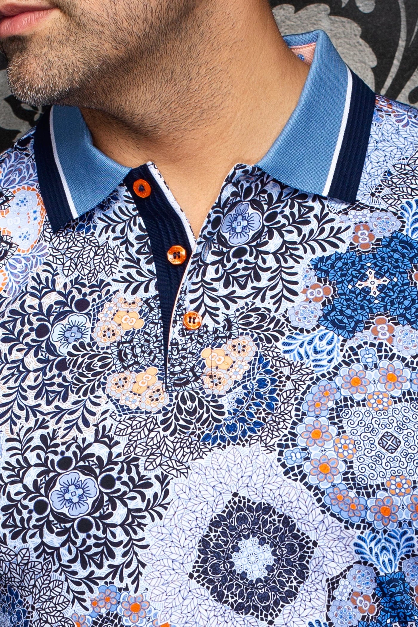 Au Noir SS Polo - Casablanca - Lt Blue