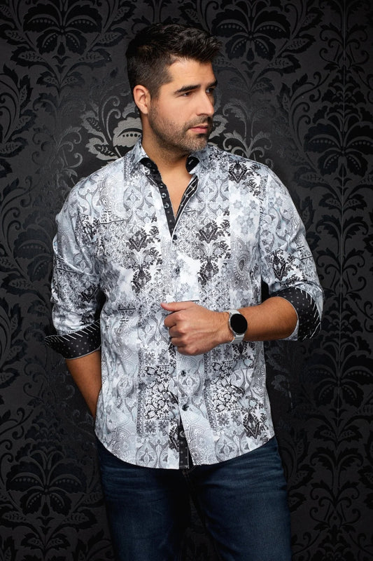 Au Noir LS Shirt Cascais - White Teal