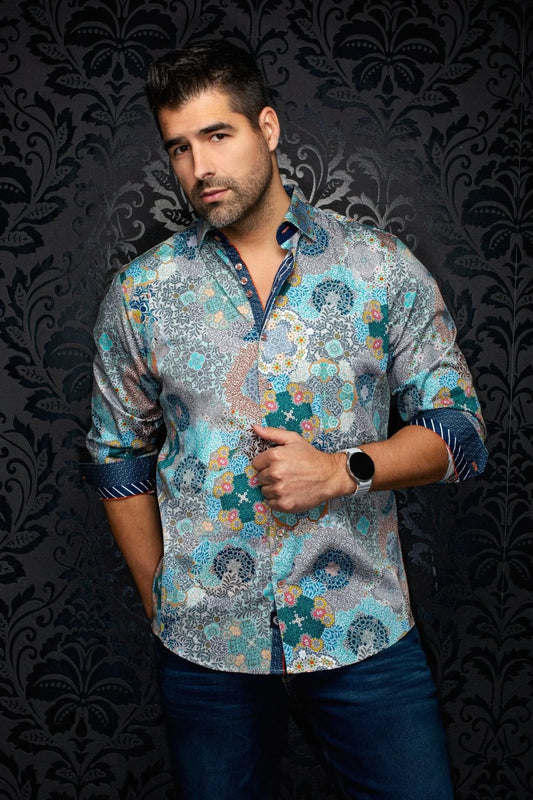 Au Noir LS Shirt Ashar - Aqua Green