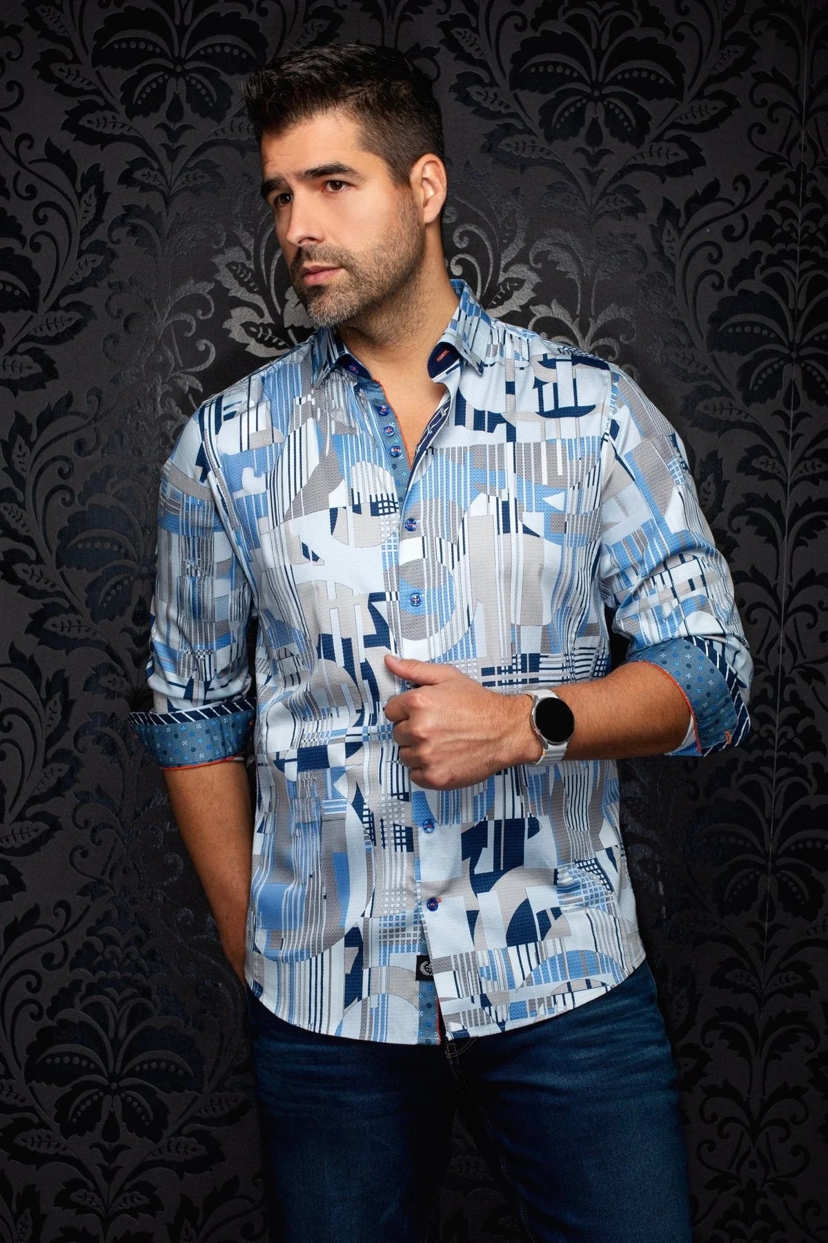 Au Noir LS Shirt Lajedo - Lt Blue