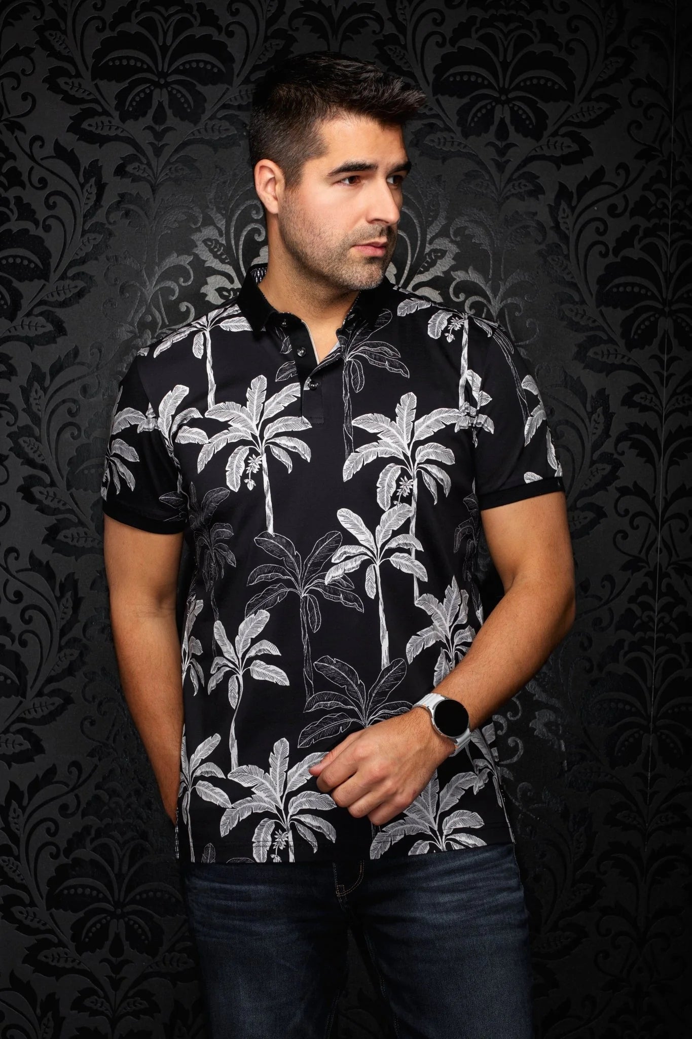 Au Noir SS Polo Tidepool - Black