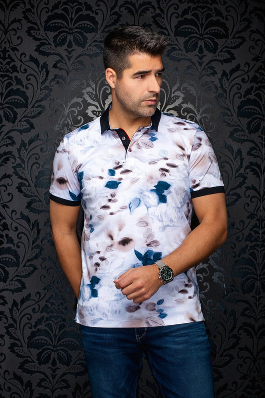 Au Noir SS Polo Blossomrain - Stone