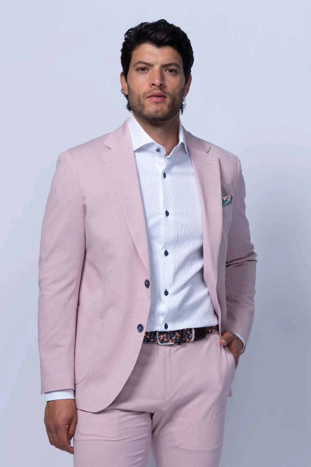 7 Downie St. Meridian Seersucker Blazer - Pink