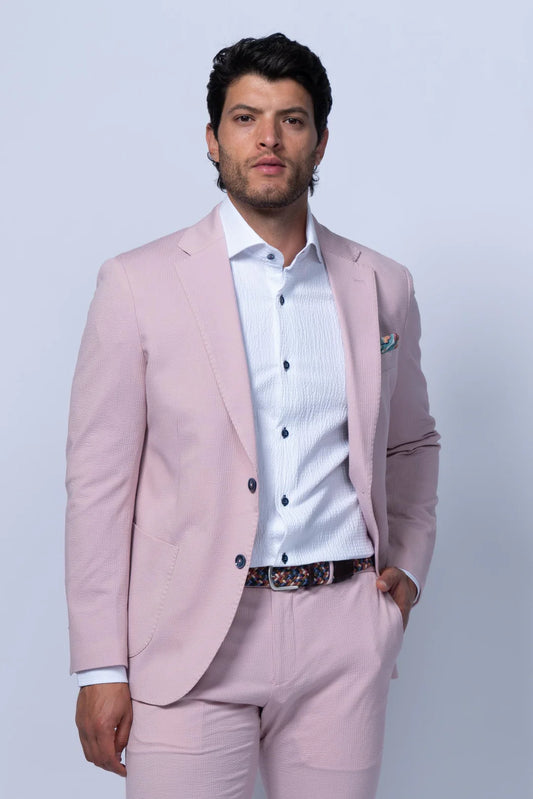 7 Downie St. Meridian Seersucker Blazer - Pink