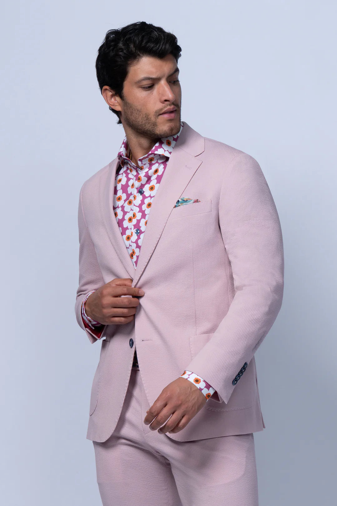 7 Downie St. Meridian Seersucker Blazer - Pink