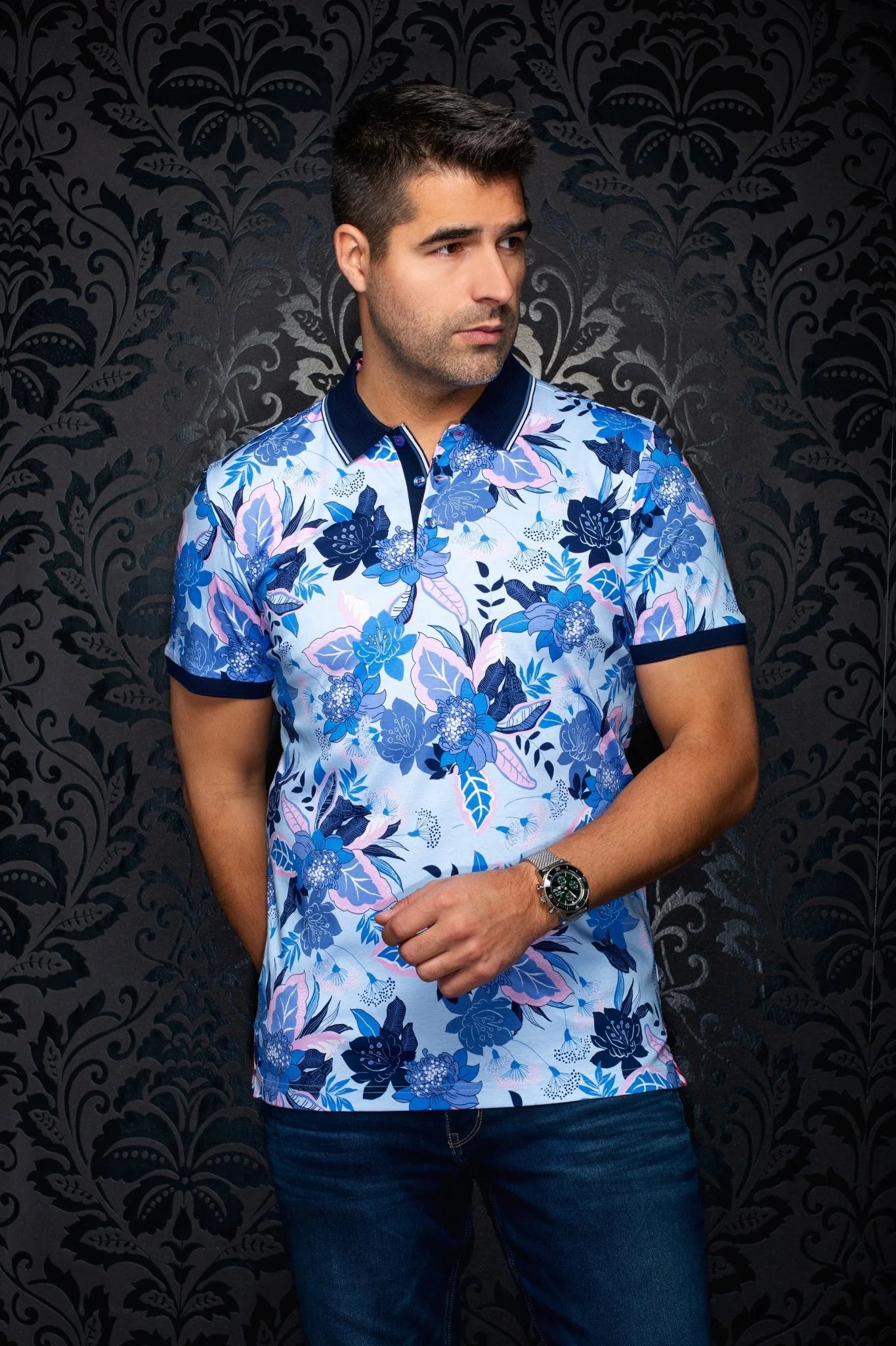 Au Noir Polo Hiva - Lt Blue