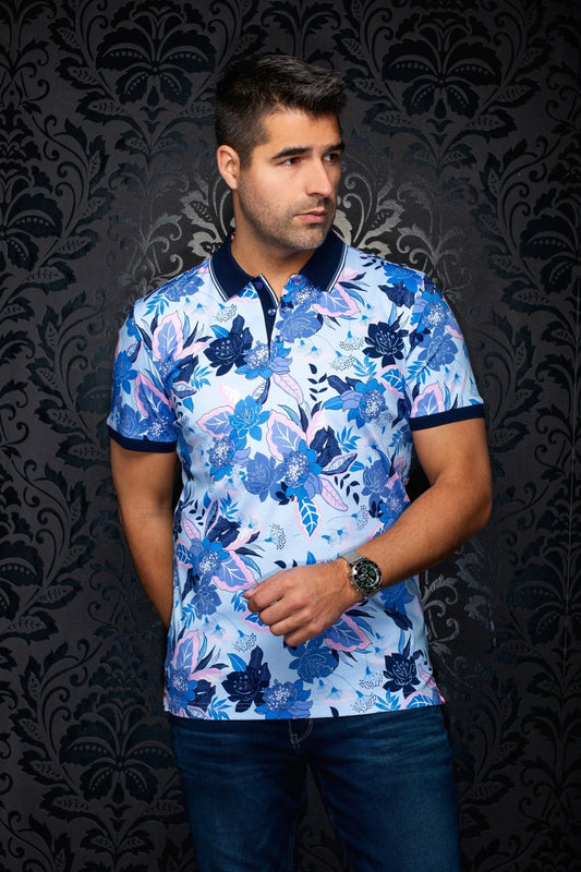 Au Noir Polo Hiva - Lt Blue