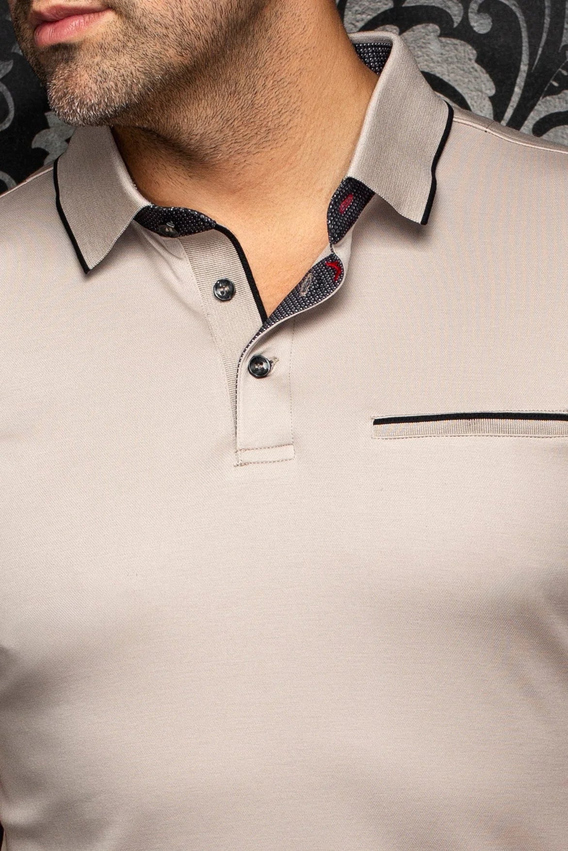 Au Noir SS Polo Mercury - Stone