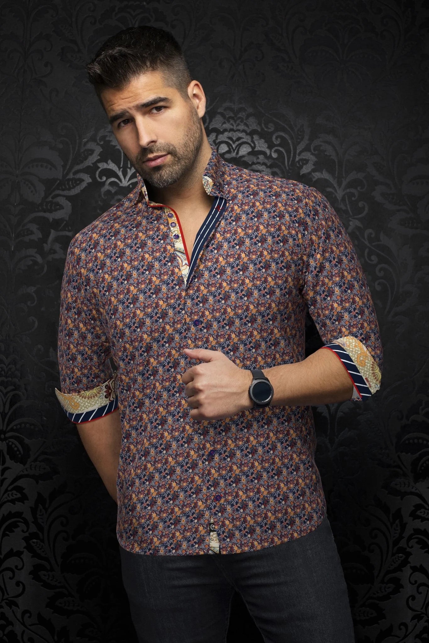 Au Noir LS Maddox - Navy Rust