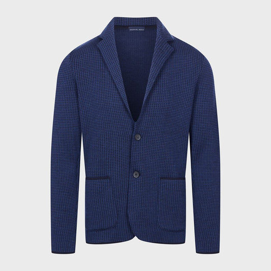 Emanuel Berg Premium Houndstooth Swacket - Navy