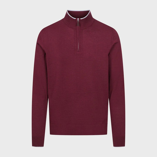 Emanuel Berg Light Guage Highneck With Zipper - Burgundy