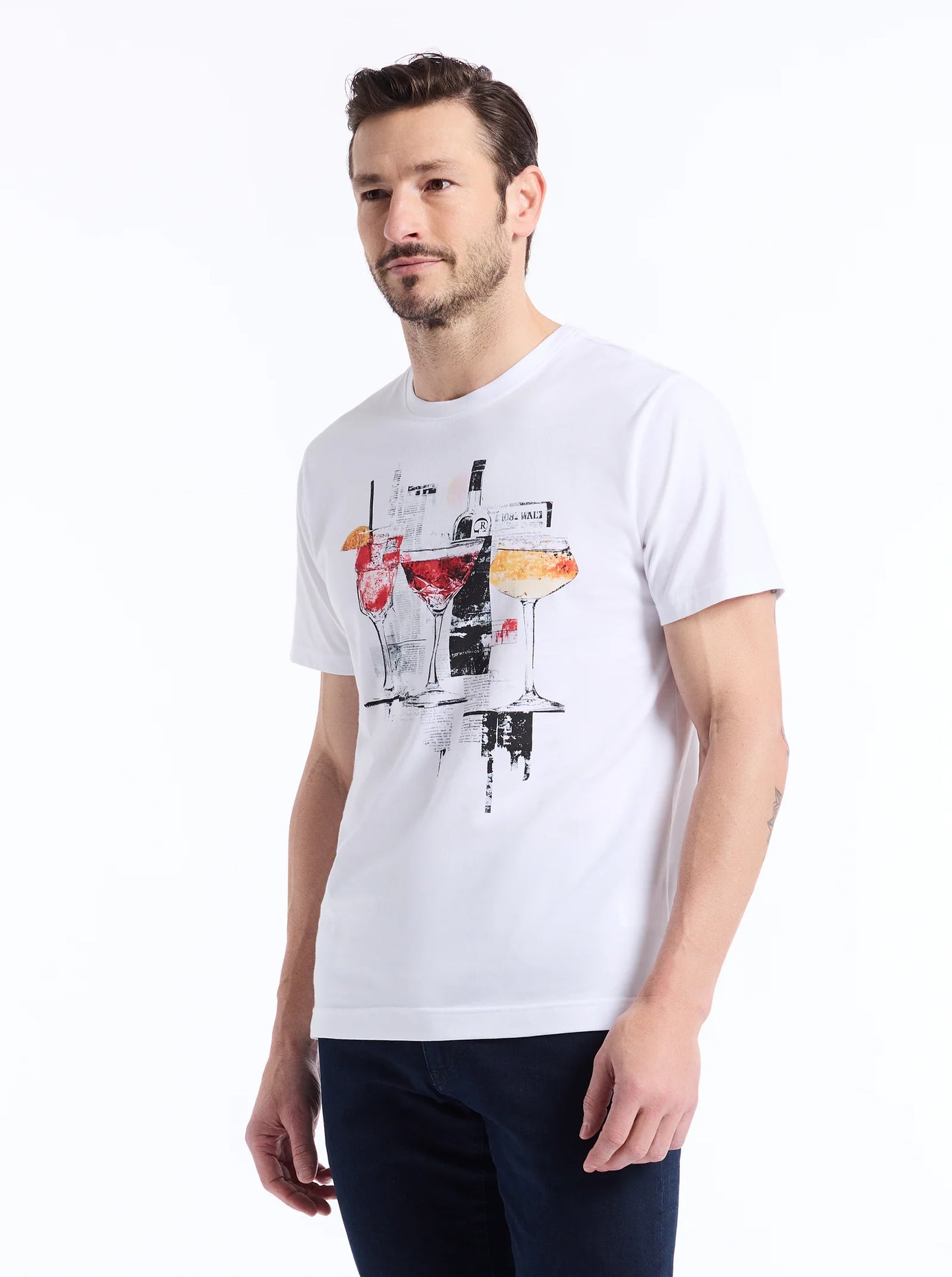 Robert Graham T-Shirt The Tipsy Times - White