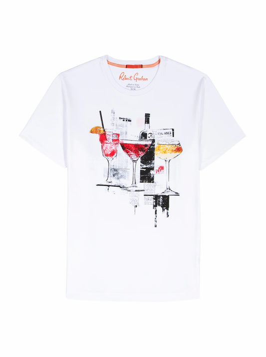 Robert Graham T-Shirt The Tipsy Times - White