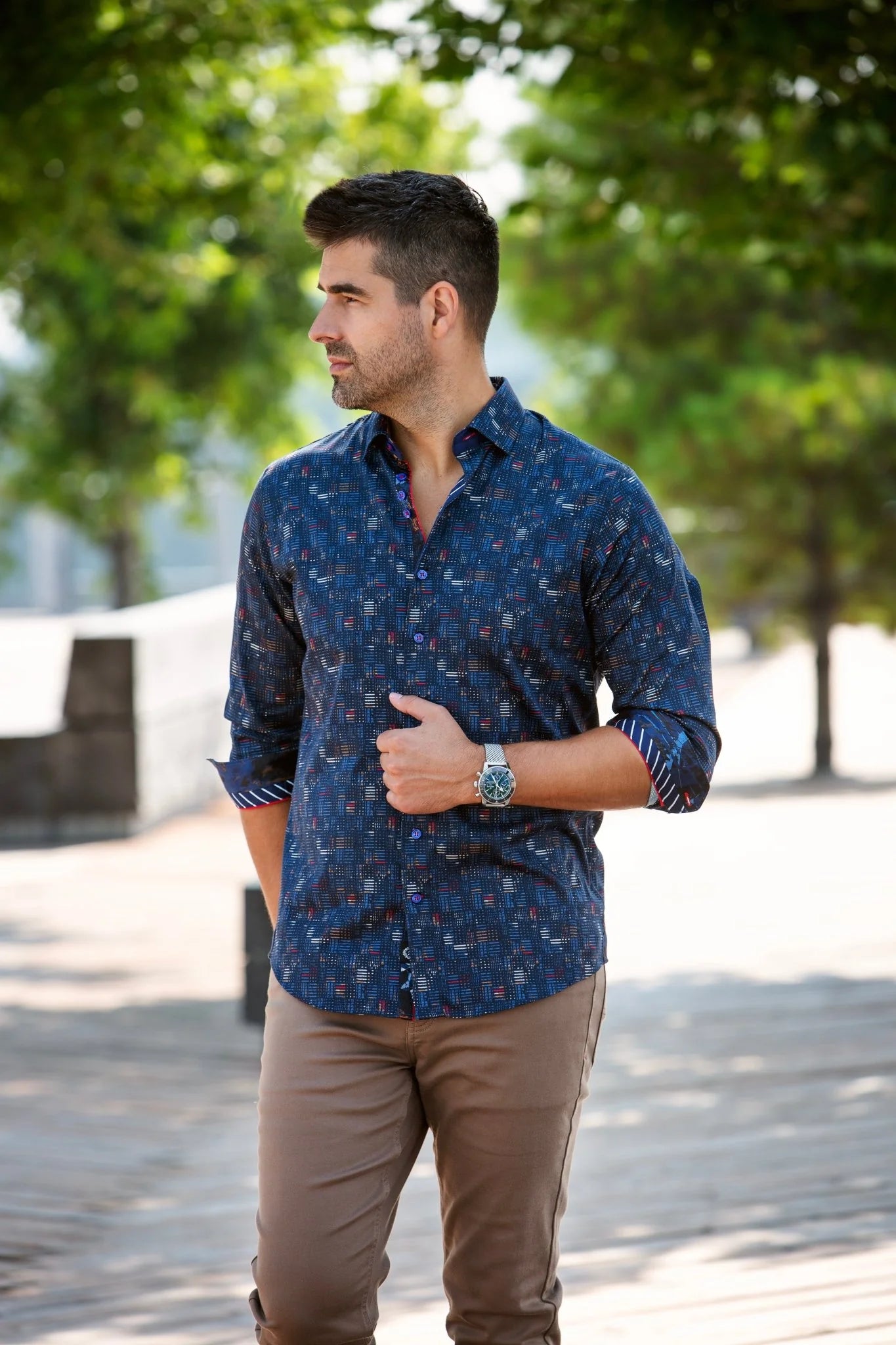 Au Noir LS Metropolis - Navy Red