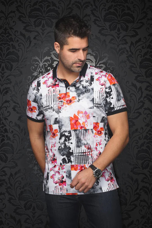 Au Noir Polo SS Brandt - Orange Pink