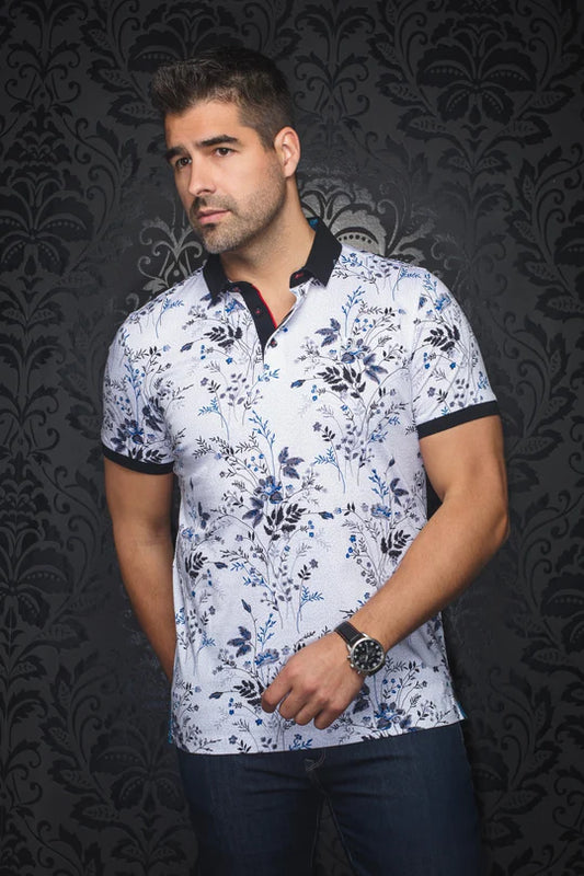 Au Noir Polo SS Caballero - White Indigo