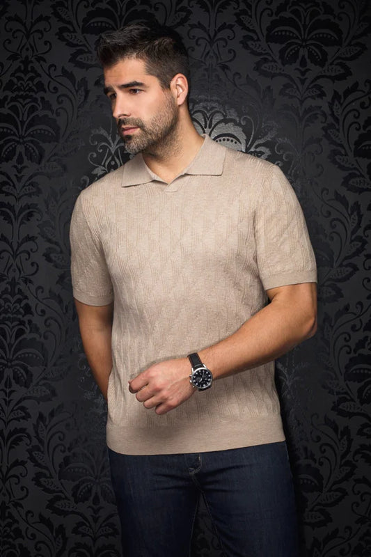 Au Noir Polo SS Lowick - Stone