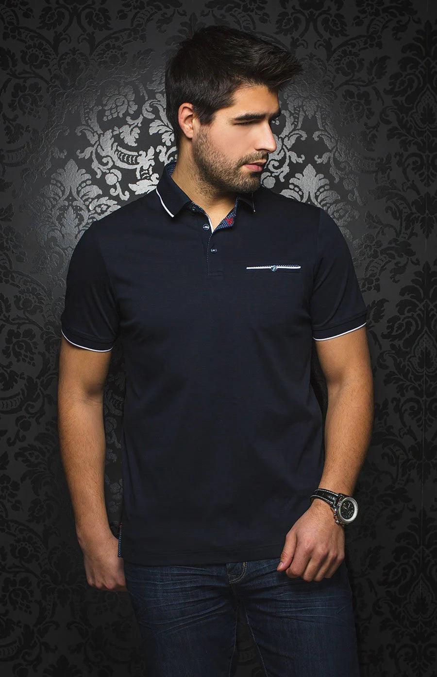 Au Noir Polo SS Mercury - Navy