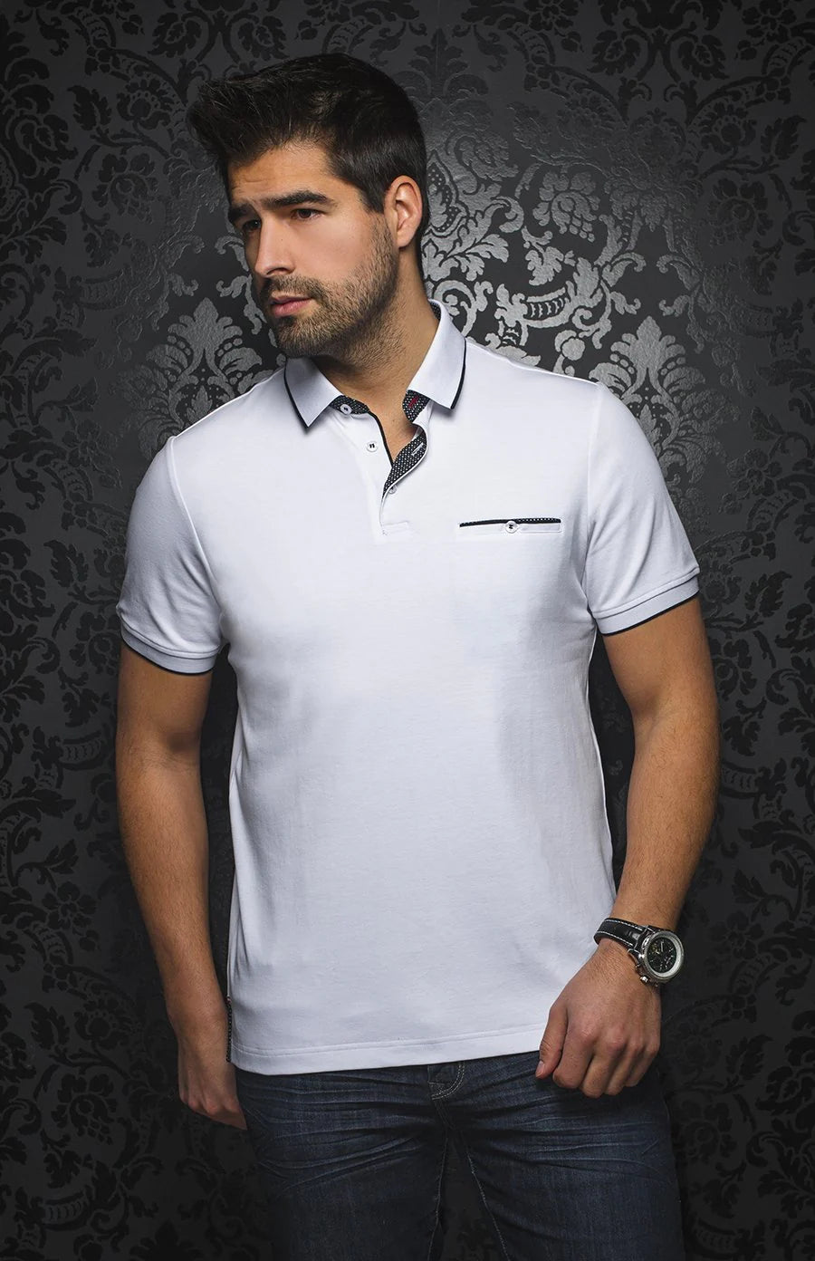 Au Noir Polo SS Mercury - White