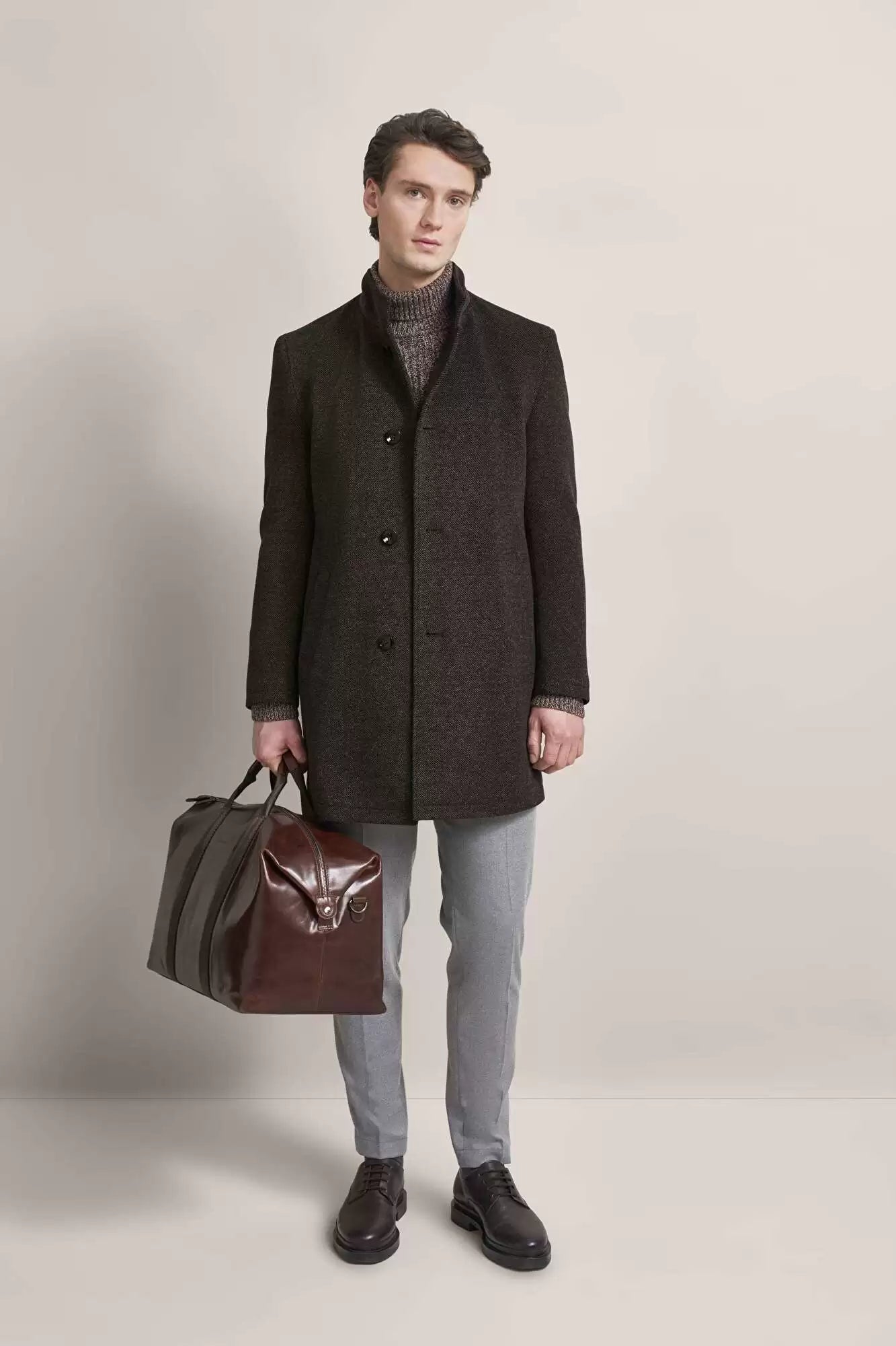 Bugatti Wool Coat Grey Beige Mix   628533-69074-70