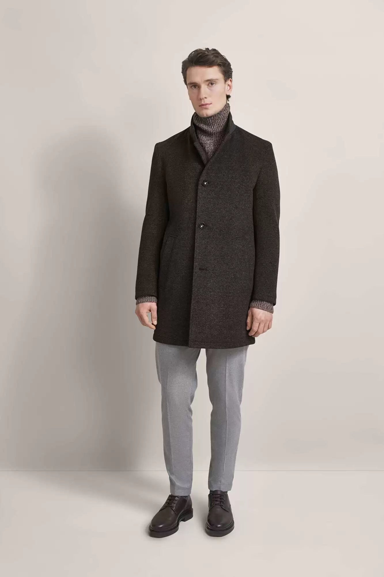 Bugatti Wool Coat Grey Beige Mix   628533-69074-70