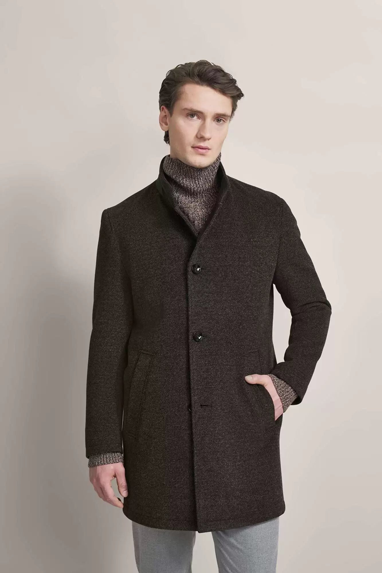 Bugatti Wool Coat Grey Beige Mix   628533-69074-70
