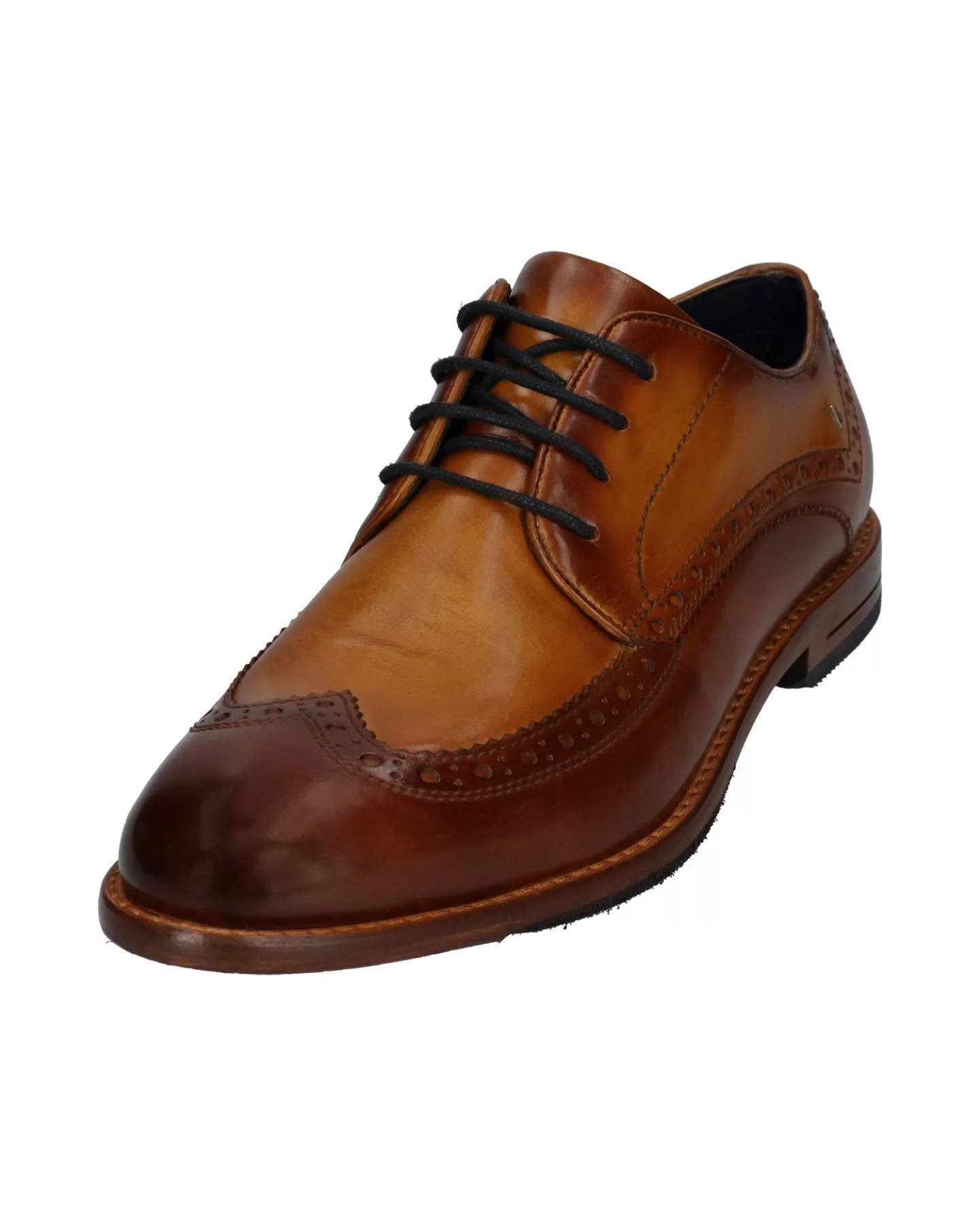 A5T02-311-1010 | Bugatti Business lace-ups in a distressed look in cognac
