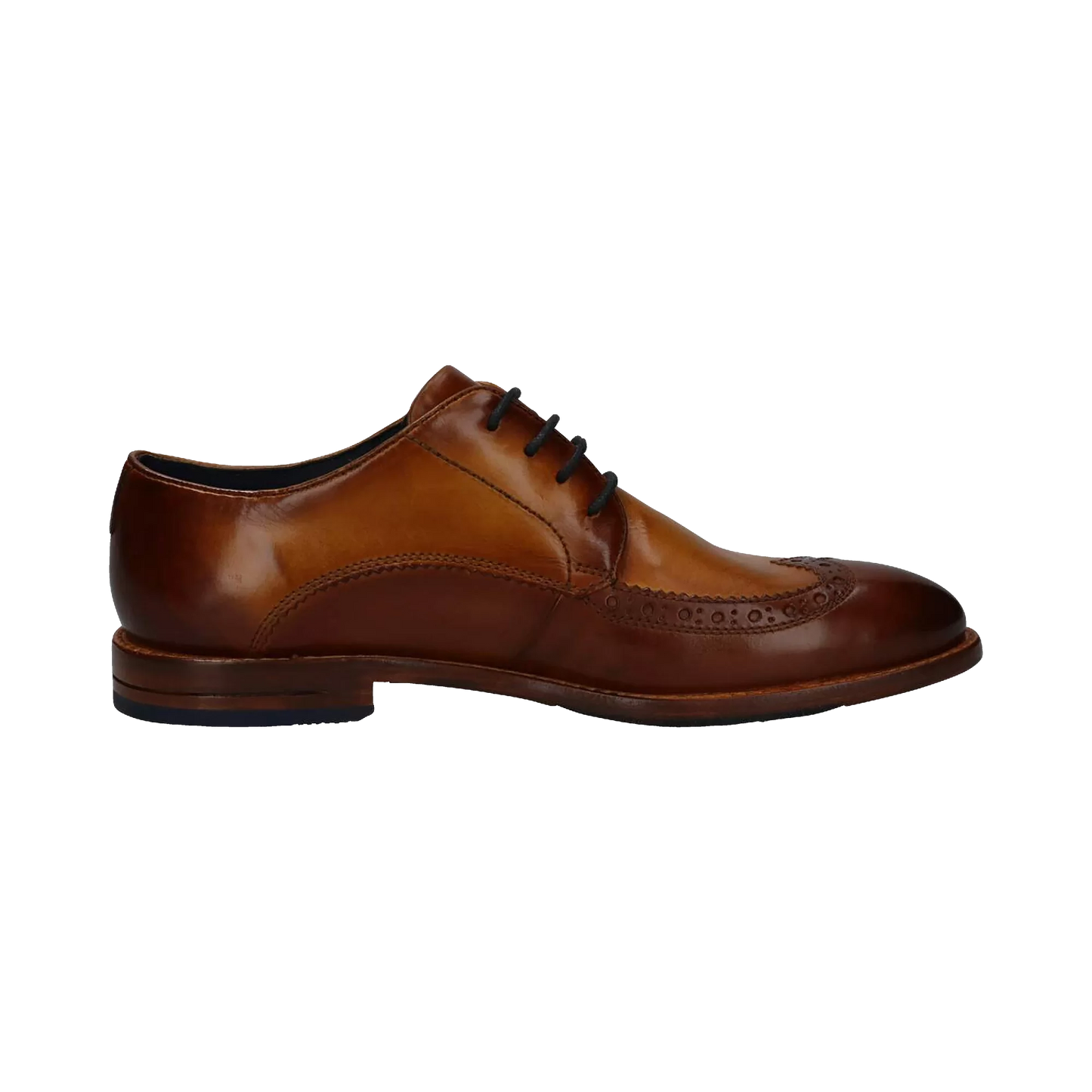 A5T02-311-1010 | Bugatti Business lace-ups in a distressed look in cognac