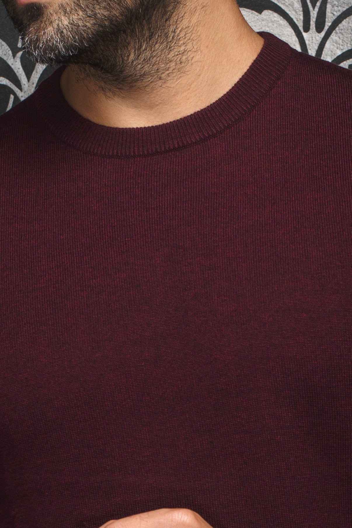 AU Noir-MERINO WOOL SWEATER | MARINI, Burgundy